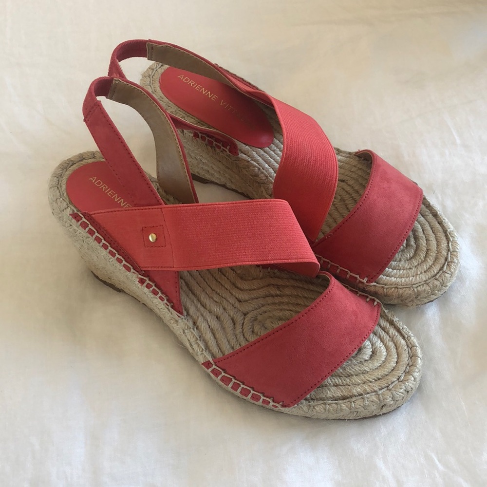 Pink espadrille wedges